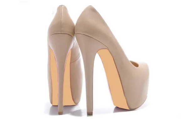 2018 Brand Platform Shoes Woman Peep Toe 16CM High Heels Pumps Sexy Nude Women Shoes High Heels Fashion Wedding Bridal Shoes