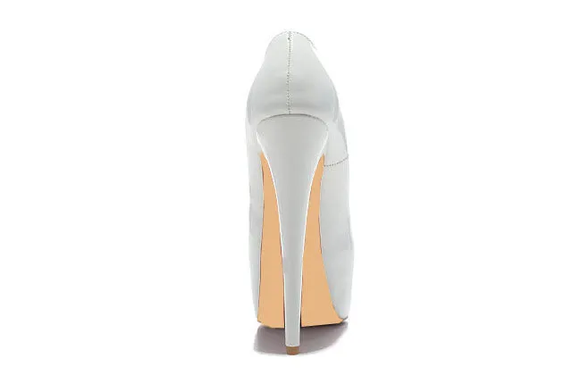 2018 Brand Platform Shoes Woman Peep Toe 16CM High Heels Pumps Sexy Nude Women Shoes High Heels Fashion Wedding Bridal Shoes