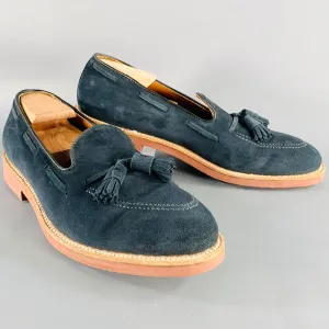 ALDEN Size 11 Navy Suede Tassels Loafers