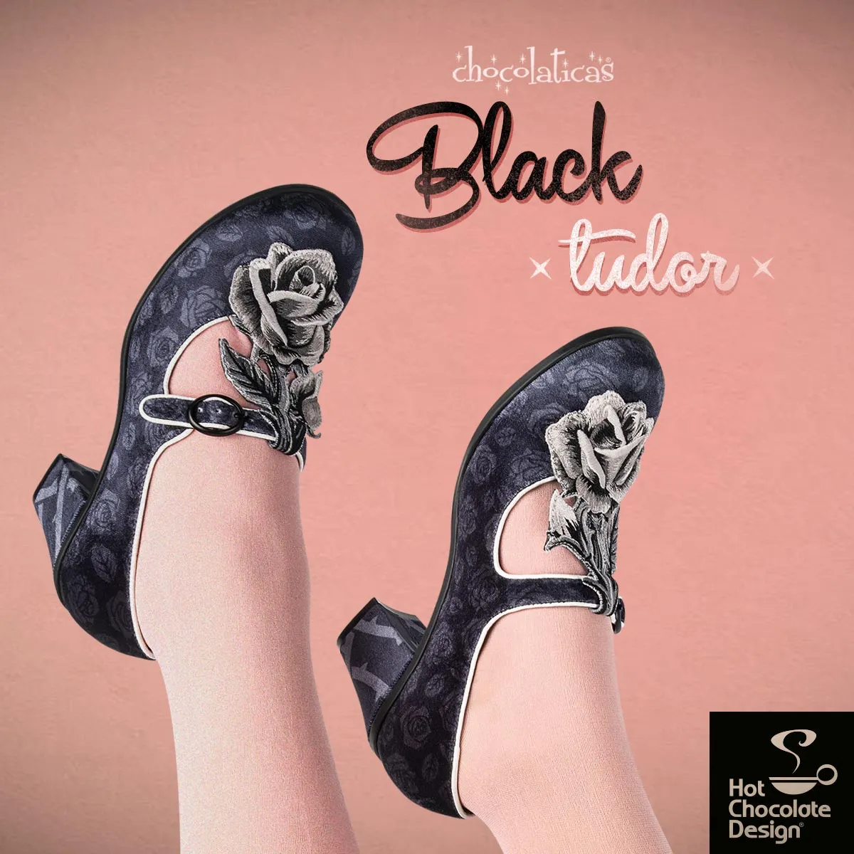 Chocolaticas® BLACK TUDOR Women's Mary Jane Pump