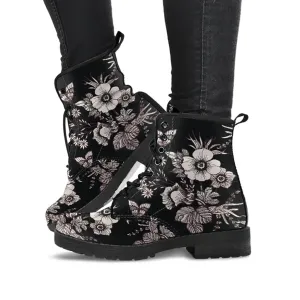 Combat Boots for Women - Flowers Handcrafted Boots