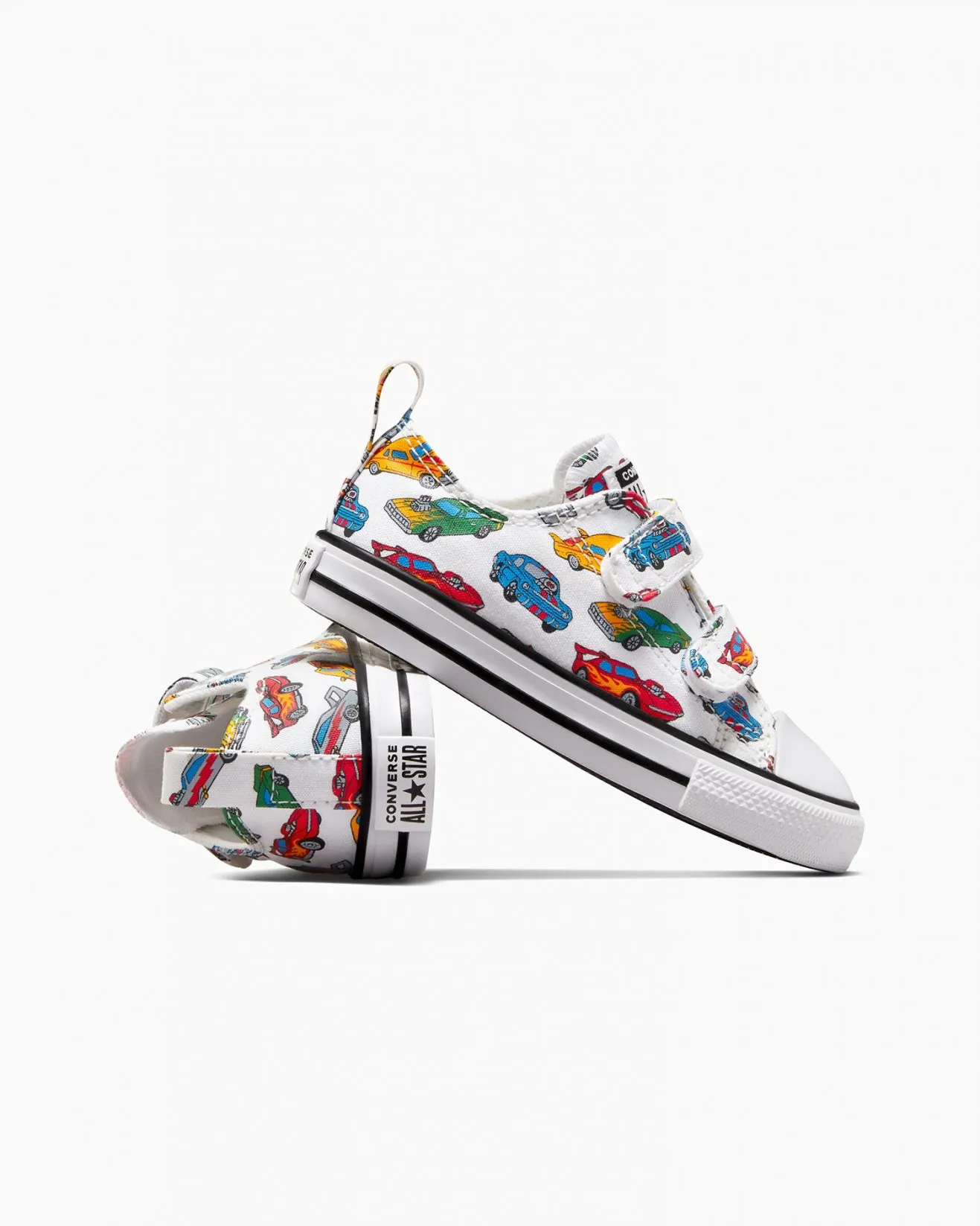 Converse Infant Low Cut Canvas Sneaker (Cars White)