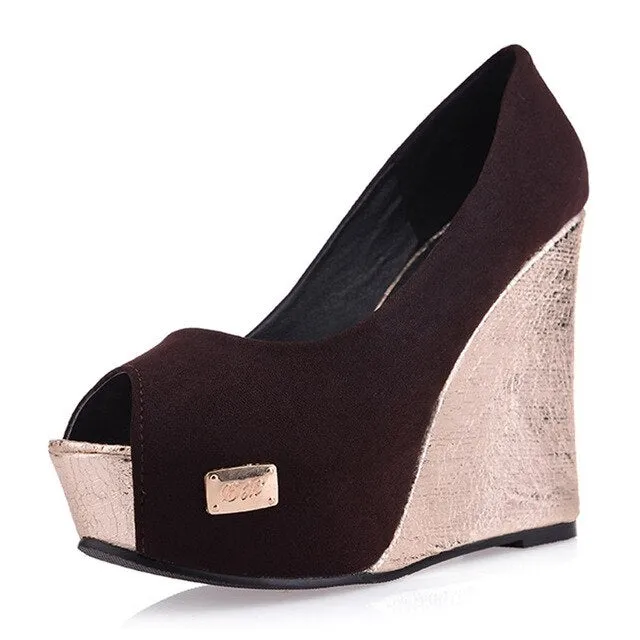 Dilalula 2021 Sexy Black Platform Party Wedding Pumps Women 11.5 Cm Spring Elegant Shallow Super High Heel Wedges Shoes Woman