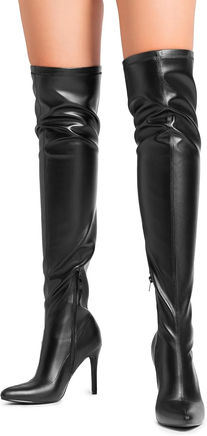DREAM PAIRS Over The Knee Boots for Women, Women's Thigh High Boots Heel Fall Boots