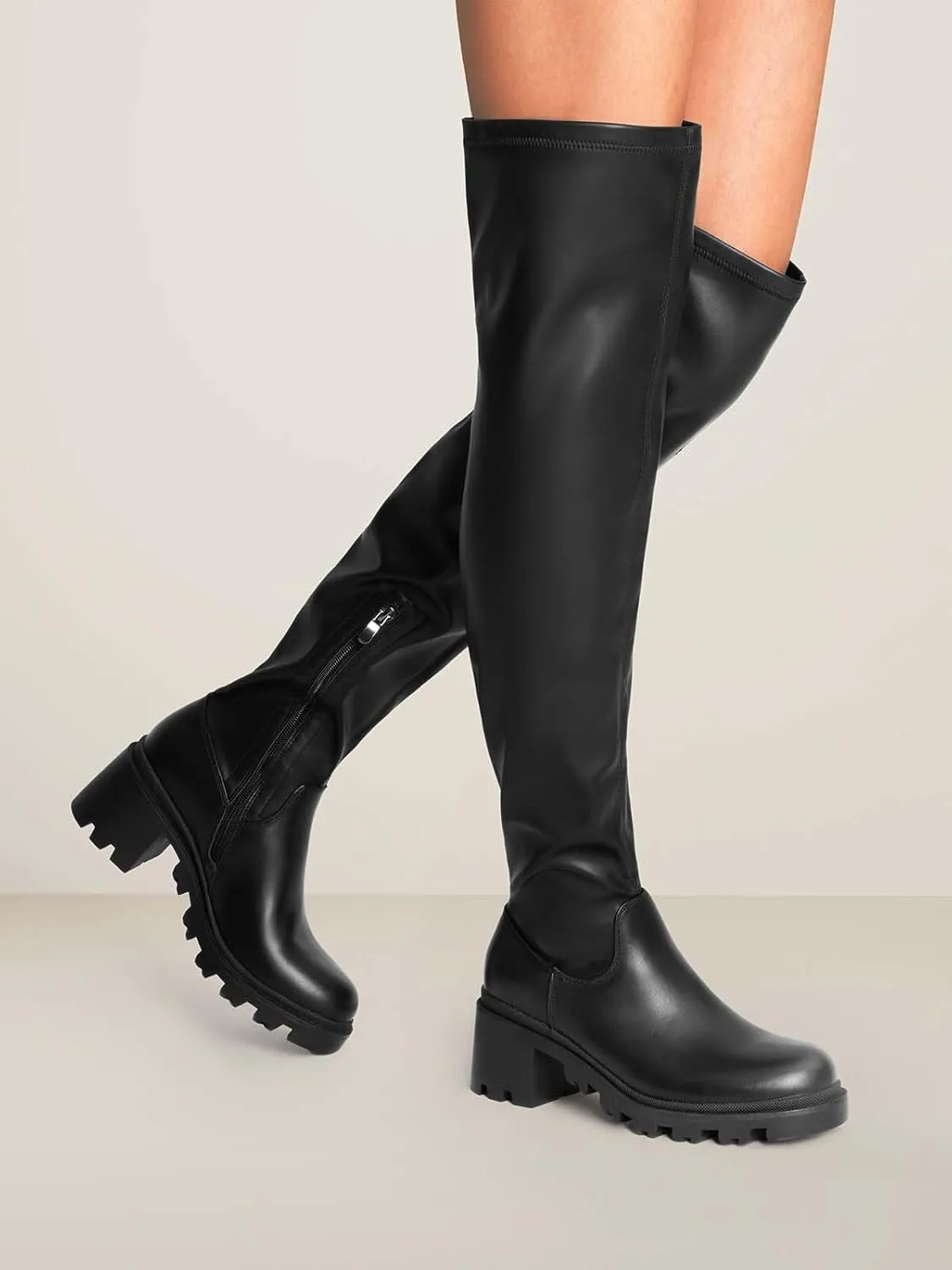 DREAM PAIRS Women's Knee High Boots, Platform Over The Knee High Chunky Heel Fashion Boots for Women