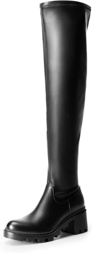 DREAM PAIRS Women's Knee High Boots, Platform Over The Knee High Chunky Heel Fashion Boots for Women