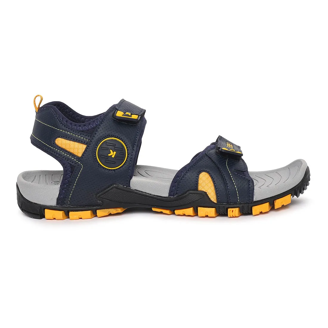 Eeken ESDGO4503 Navy Blue And Yellow Stylish Lightweight Dailywear Sports Sandals For Men