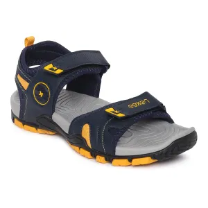 Eeken ESDGO4503 Navy Blue And Yellow Stylish Lightweight Dailywear Sports Sandals For Men