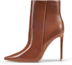 Elisabet Tang Women Heeled Ankle Booties,Sexy Pointed Toe 4 inch Stiletto High Heel Fashion Ankle & Booties with Side Zipper High Heel Boots Dress Evening Party Boots Shoes