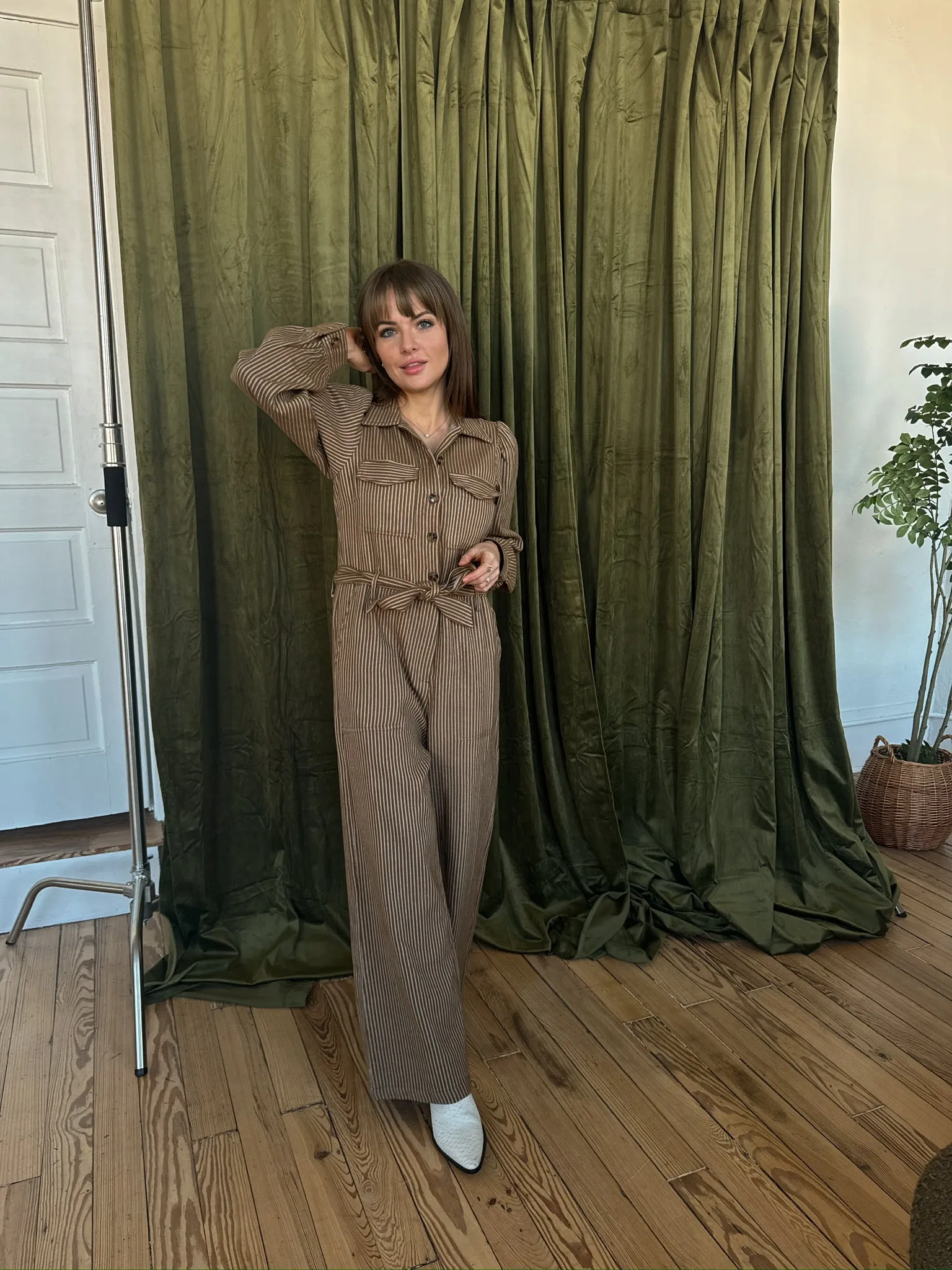 Frnch Dominique Khaki Jumpsuit