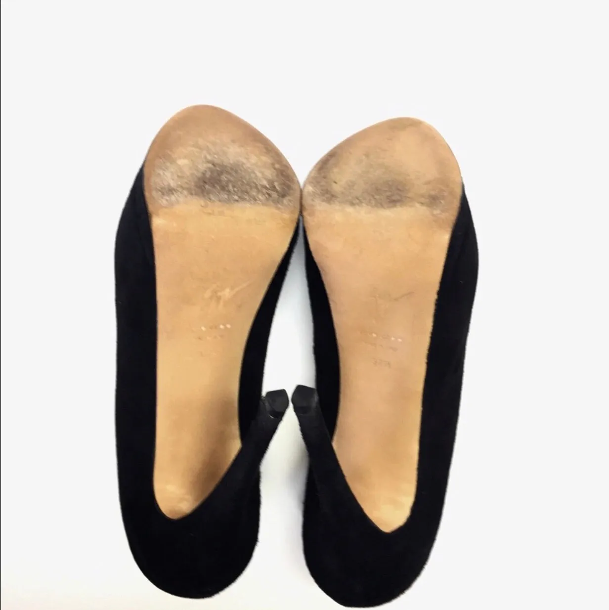 GIUSEPPE ZANOTTI SUEDE PEEP-TOE PUMPS PLATFORMS