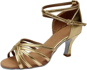 Heels for Women Satin Latin Dance Shoes Ballroom Performance Dancing Shoes Open Toe Heels with Ankle Strap