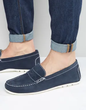 KG By Kurt Geiger Loafers In Navy Suede