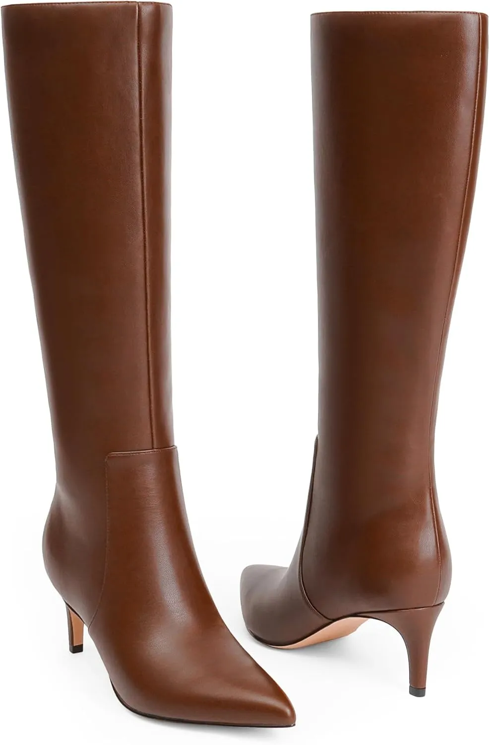 Knee High Boots Women Tall Boots Pointed Toe Kitten Heel Boots for Women Side Zipper Long Fall Boots Women Knee High Boots Size 6-11