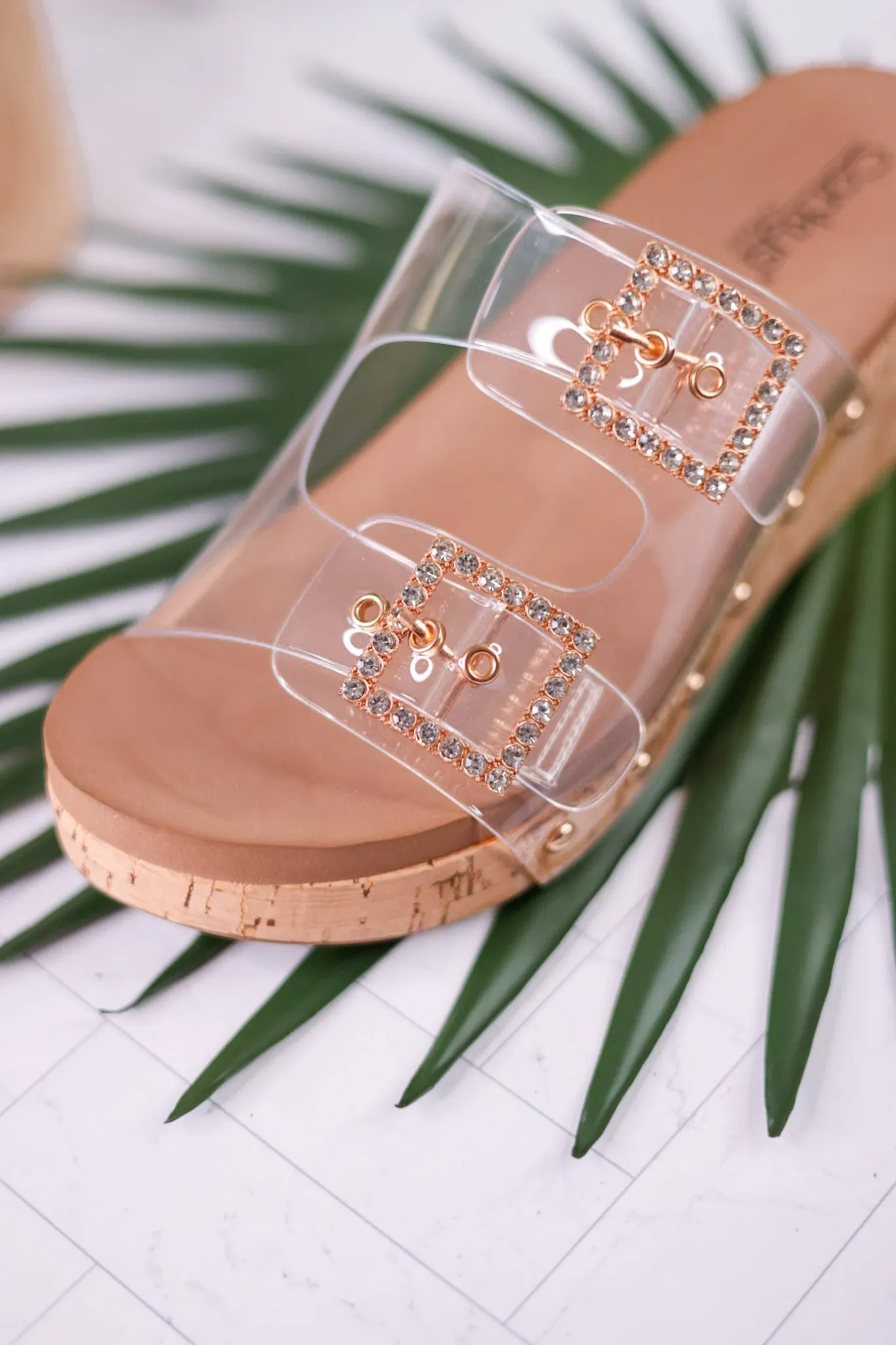 Main Squeeze Clear Strap Wedges FINAL SALE