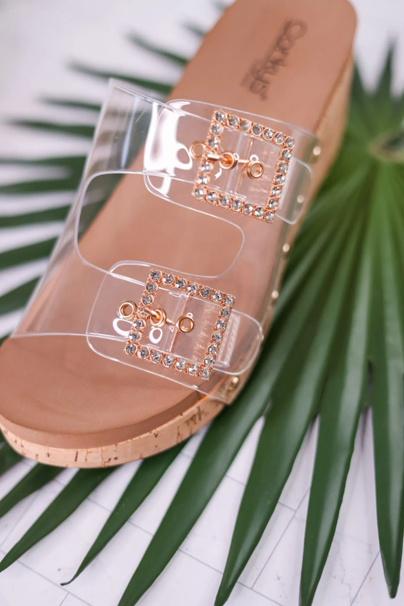 Main Squeeze Clear Strap Wedges FINAL SALE