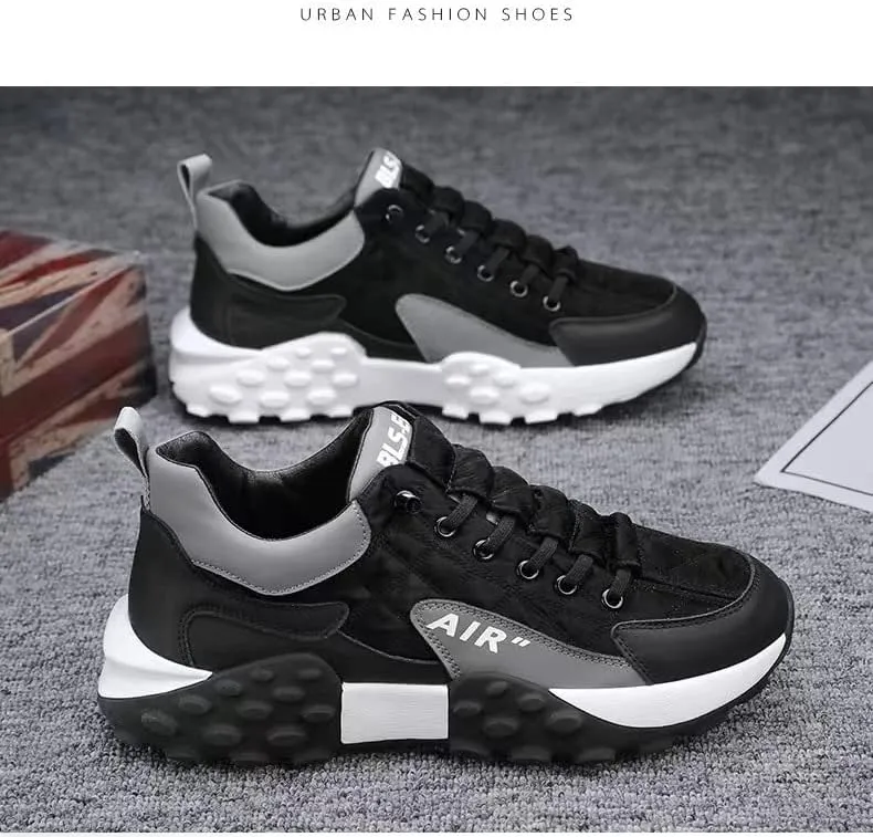 Men's Trendy Lace-Up Street Style Sneakers for Outdoor Activities - Non-Slip Durable Comfort
