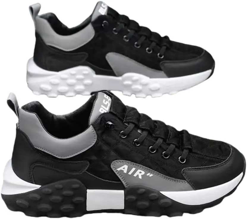 Men's Trendy Lace-Up Street Style Sneakers for Outdoor Activities - Non-Slip Durable Comfort