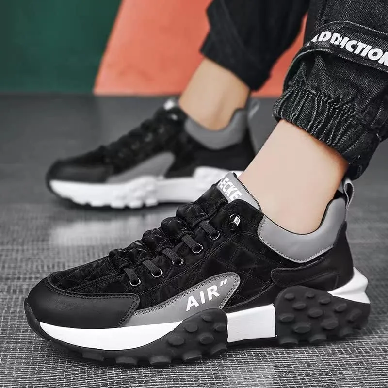 Men's Trendy Lace-Up Street Style Sneakers for Outdoor Activities - Non-Slip Durable Comfort