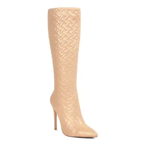 Quilted High Heeled Calf Boots