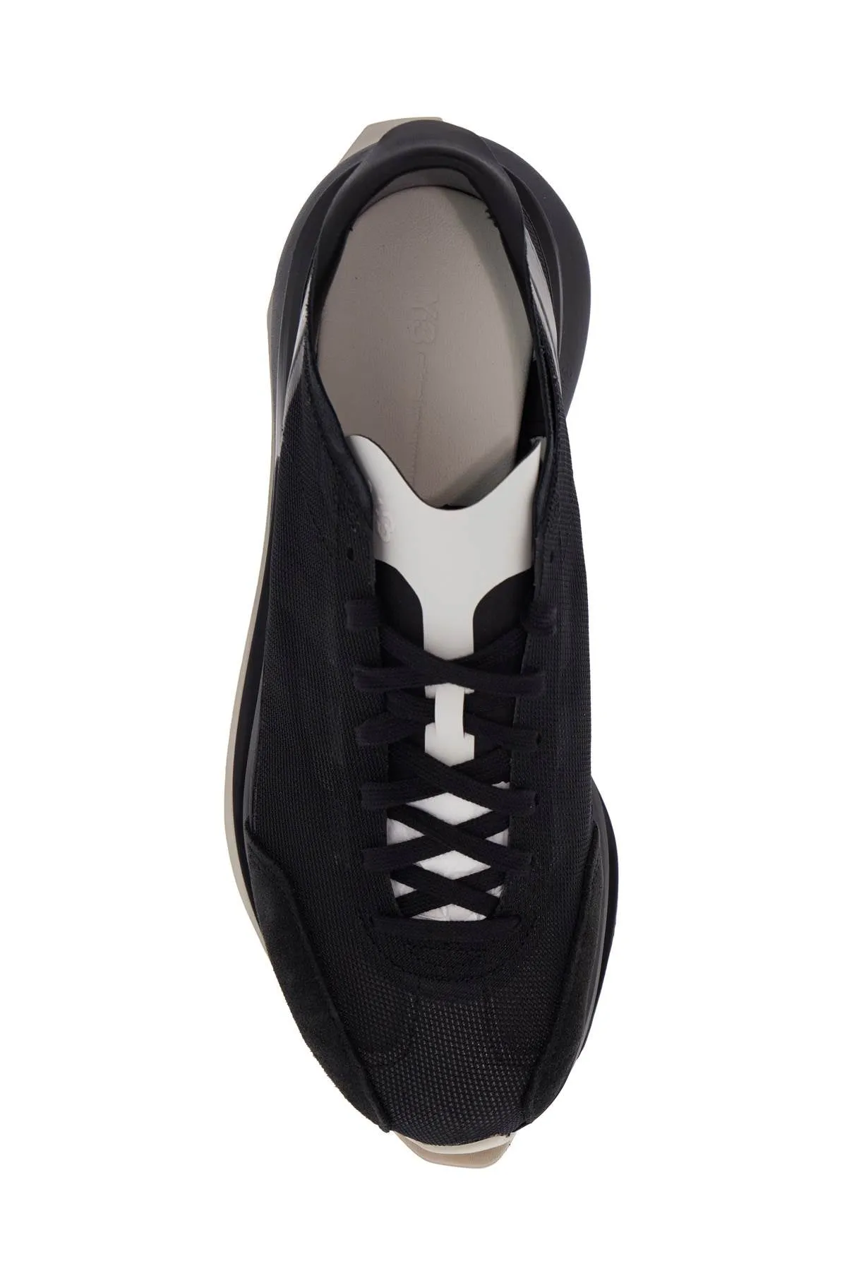 s-gendo run black fabric and leather running sneakers JQ2451 BLACK