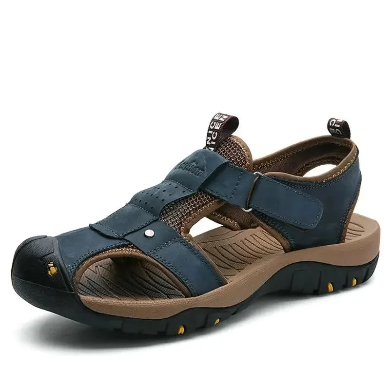Summer Men's Shoes Outdoor Casual Shoes Sandals Genuine Leather Non-slip Sneakers Hihg Quality Men Beach Sandals v1