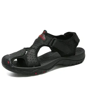 Summer Men's Shoes Outdoor Casual Shoes Sandals Genuine Leather Non-slip Sneakers Hihg Quality Men Beach Sandals v1