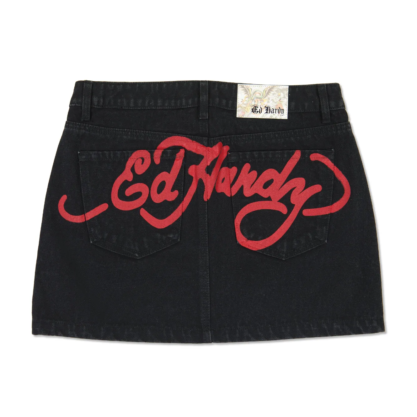 Tigers Zipper Front Mini Denim Skirt