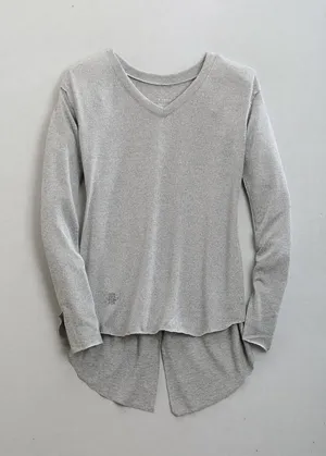 Tin Haul Womens 1488 Melange V-Neck Grey Poly/Spandex Sweater