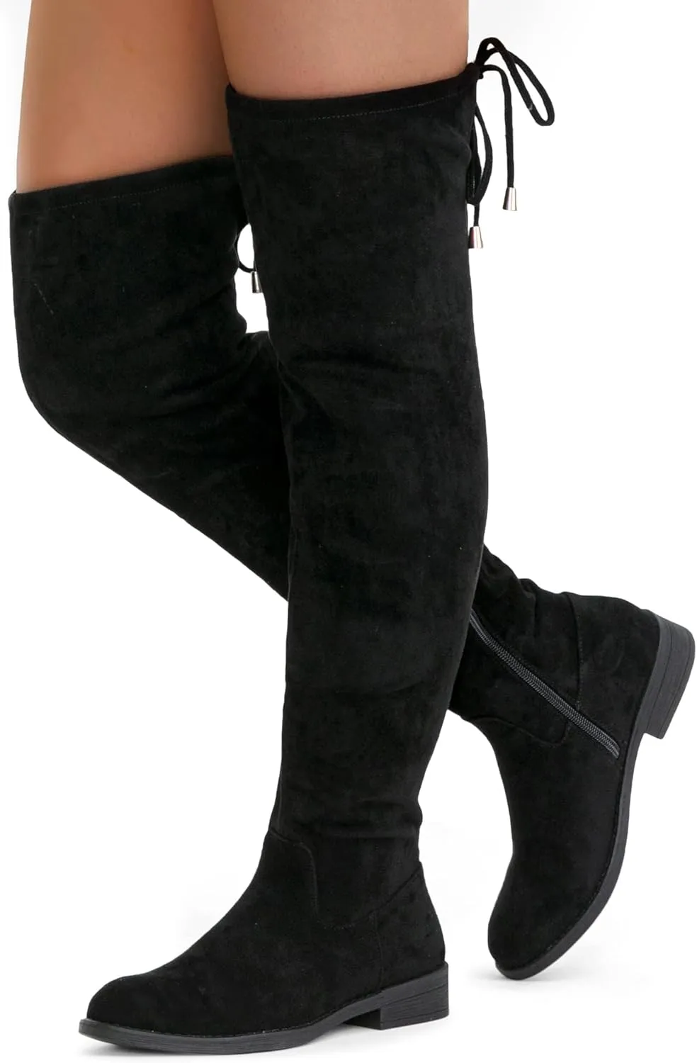 Vepose Women's 998 Suede Over The Knee High Boots Low Flat Heel Thigh High Boots for Women