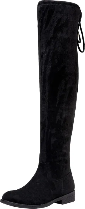 Vepose Women's 998 Suede Over The Knee High Boots Low Flat Heel Thigh High Boots for Women