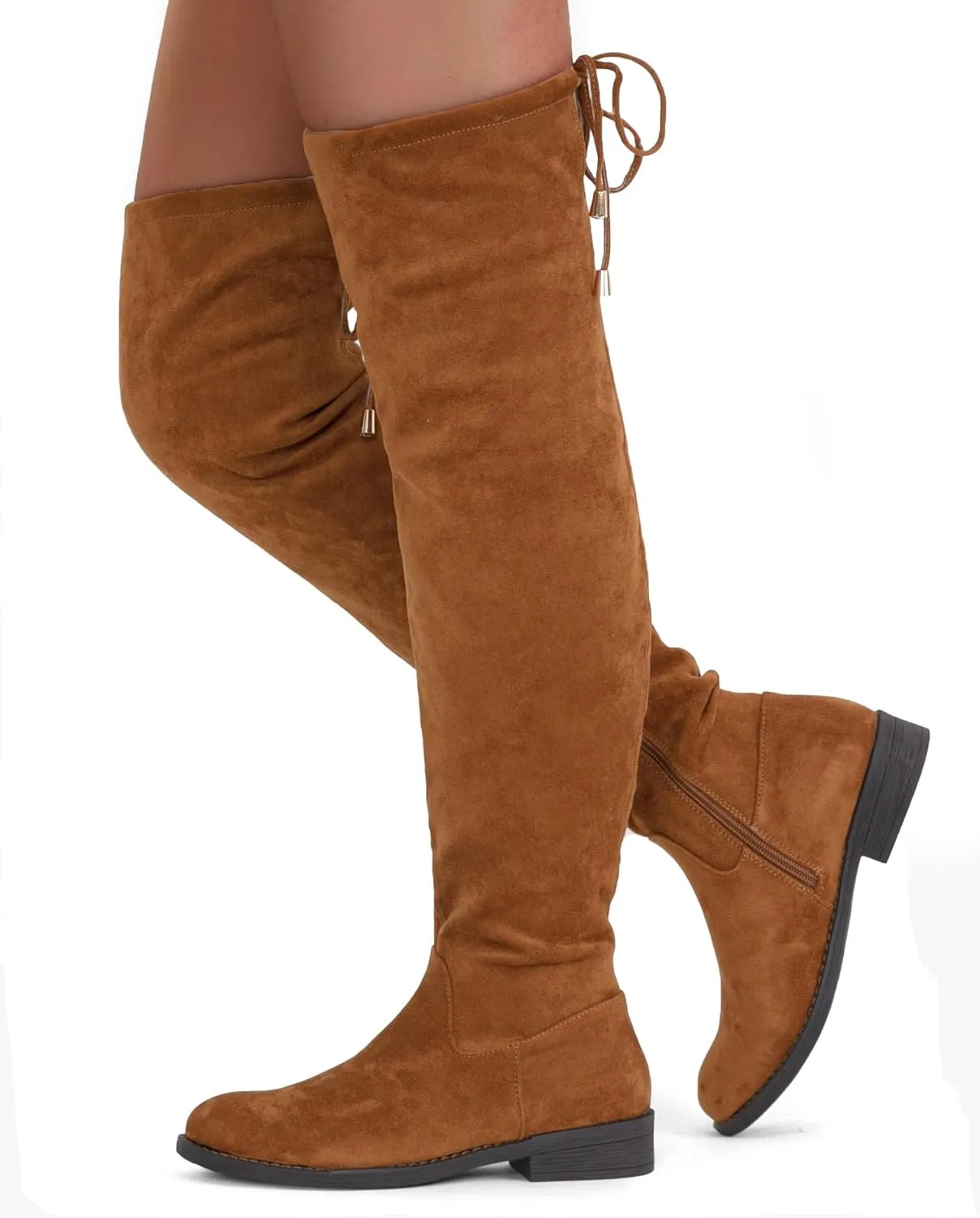 Vepose Women's 998 Suede Over The Knee High Boots Low Flat Heel Thigh High Boots for Women