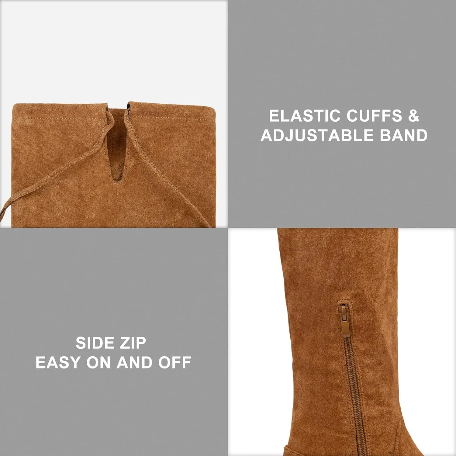 Vepose Women's 998 Suede Over The Knee High Boots Low Flat Heel Thigh High Boots for Women