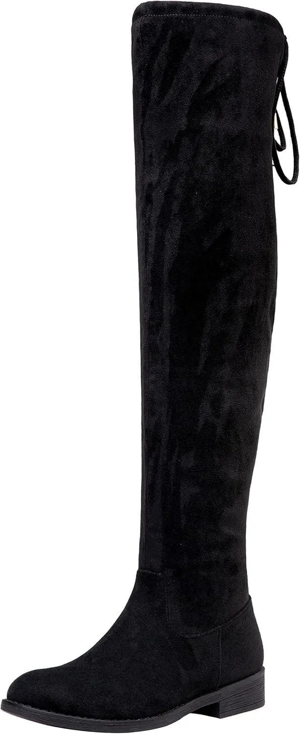 Vepose Women's 998 Suede Over The Knee High Boots Low Flat Heel Thigh High Boots for Women