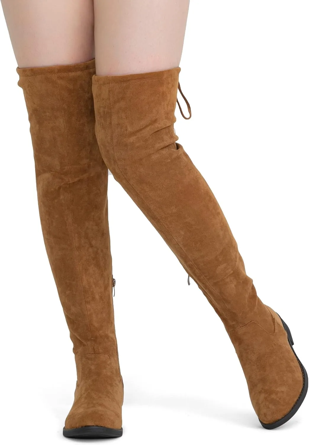 Vepose Women's 998 Suede Over The Knee High Boots Low Flat Heel Thigh High Boots for Women