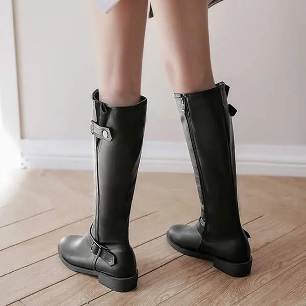 Women's Knee-High Buckle Strap Boots 44343912C