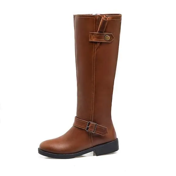 Women's Knee-High Buckle Strap Boots 44343912C