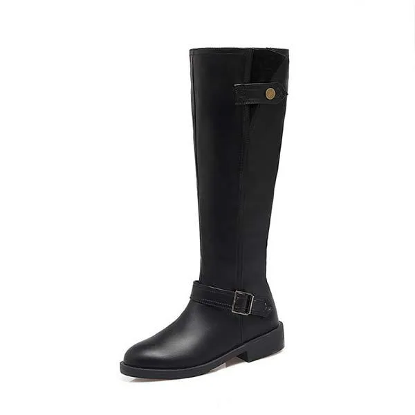 Women's Knee-High Buckle Strap Boots 44343912C