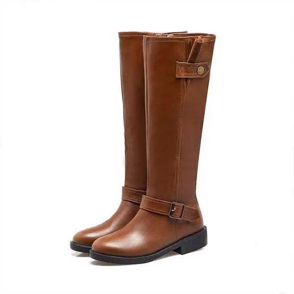 Women's Knee-High Buckle Strap Boots 44343912C