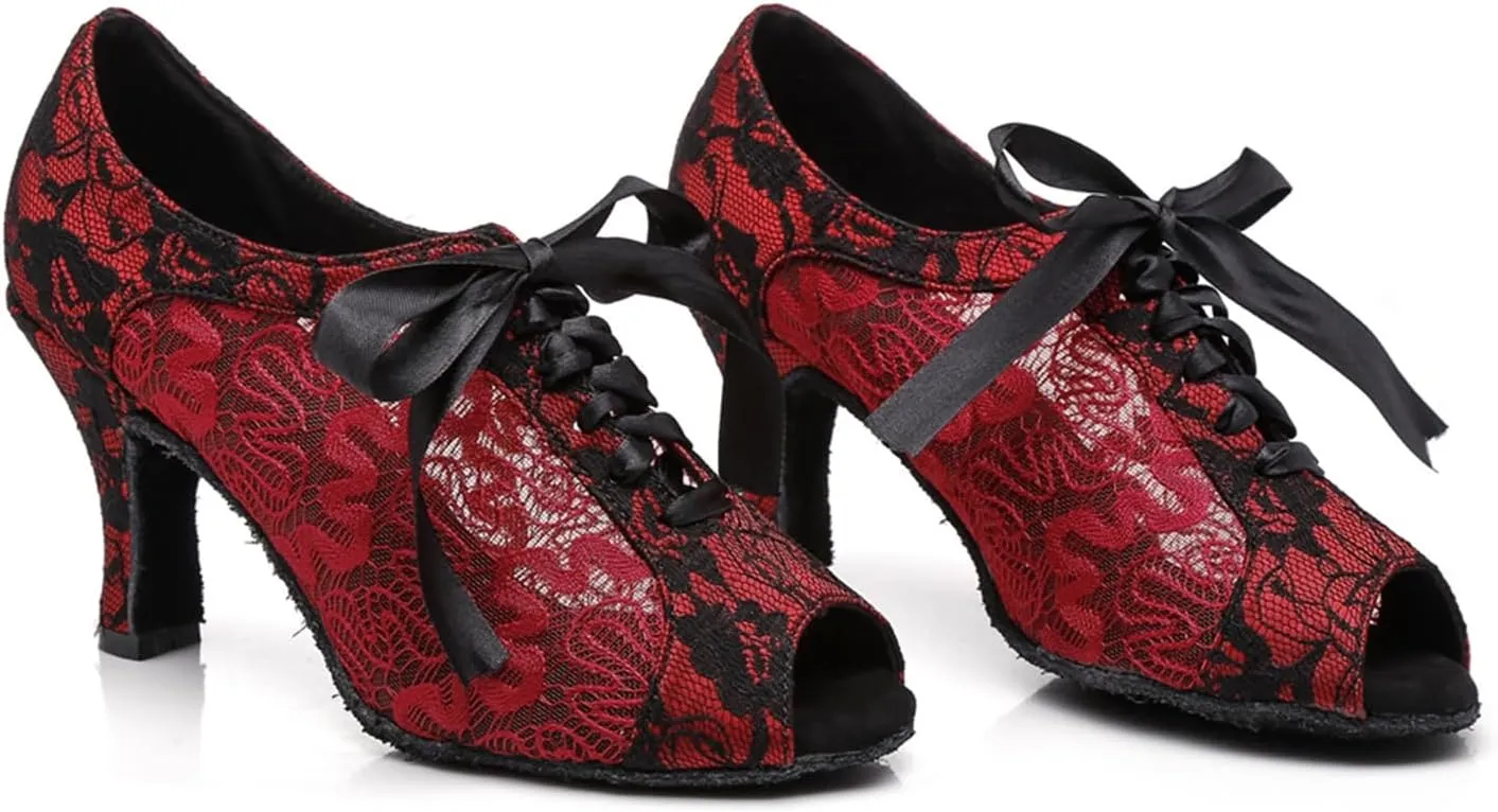 Women's Peep Toe Synthetic Ballroom Morden Tango Party Wedding Practice Professional Dance Shoes