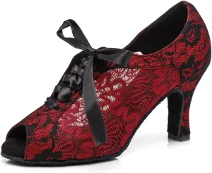 Women's Peep Toe Synthetic Ballroom Morden Tango Party Wedding Practice Professional Dance Shoes