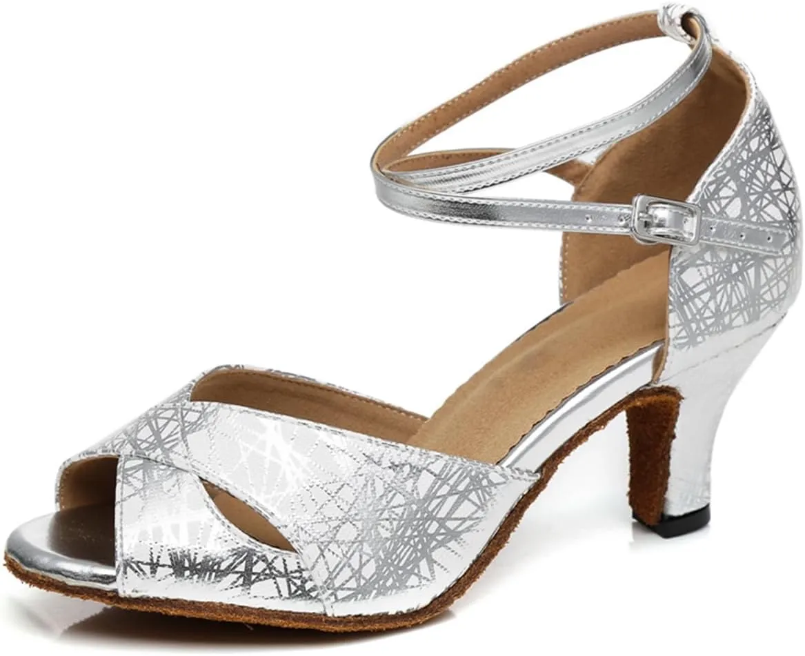 Women's Peep-Toe Synthetic Ballroom Tango Jazz Party Wedding Practice Dance Shoes