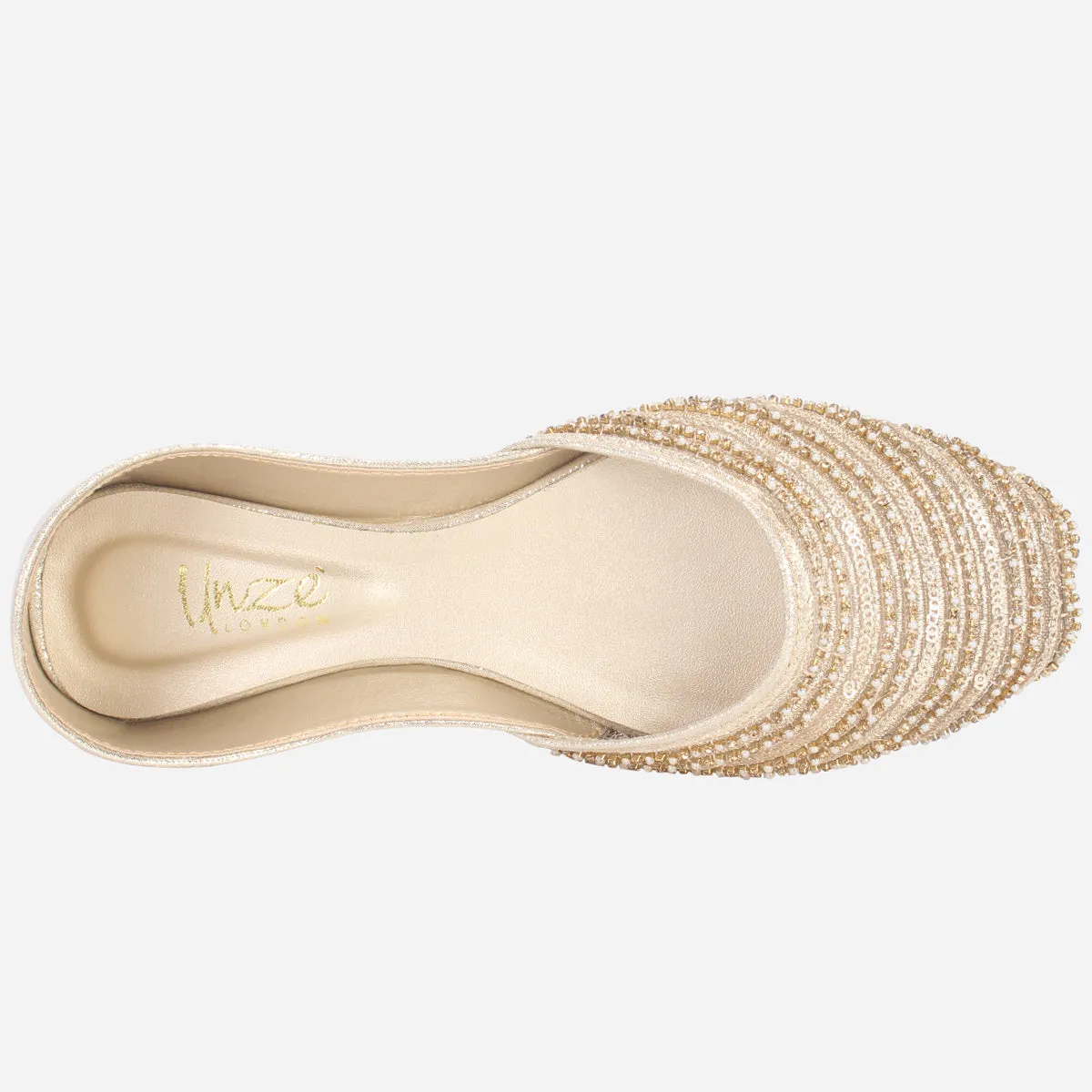 Womens "SHEIN" Embellished Net Khussa